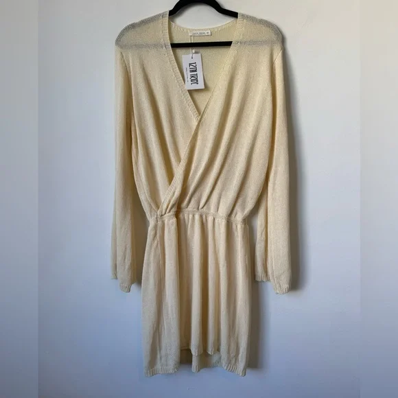 12th Tribe Alma Cream Knit Mini Dress - Size XL - Picture 7 of 16